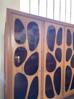 20th Century Fruitwood Bibliotheque or Vitrine by Vincent Gonzalez, 1960s