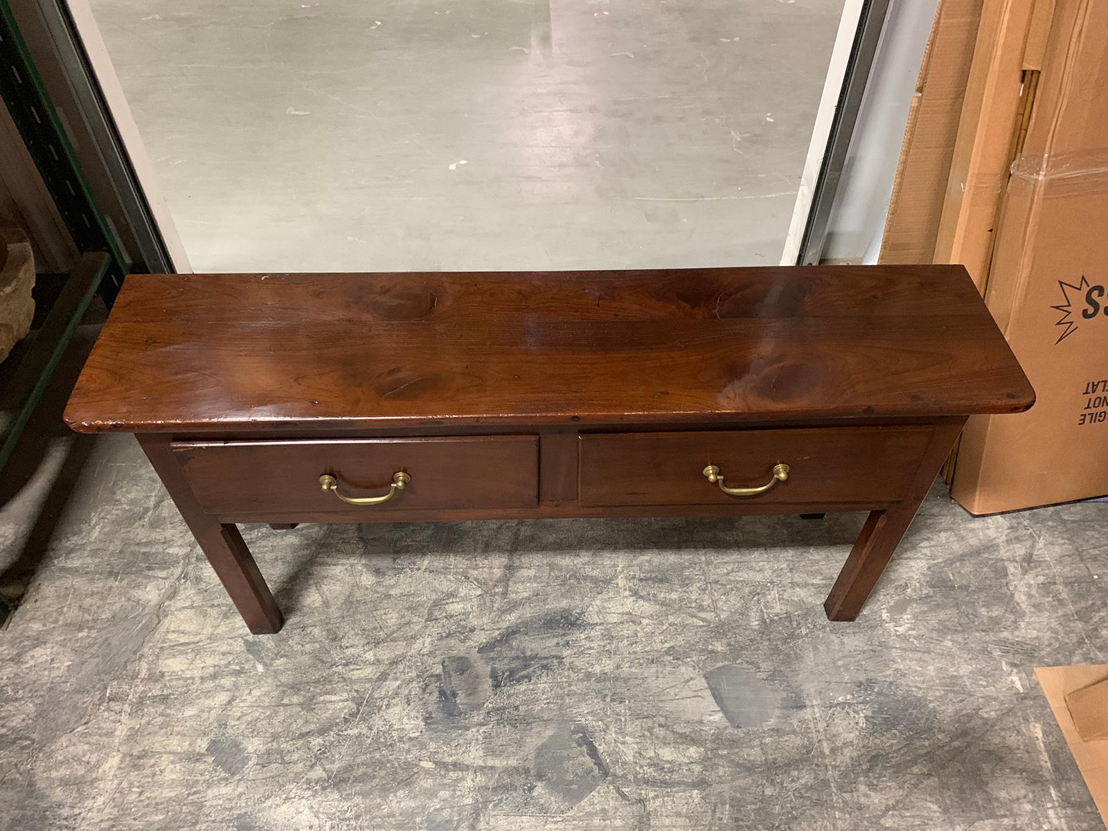 20th Century Fruitwood Two-Drawer Console or Sofa Table, Old Elements 1