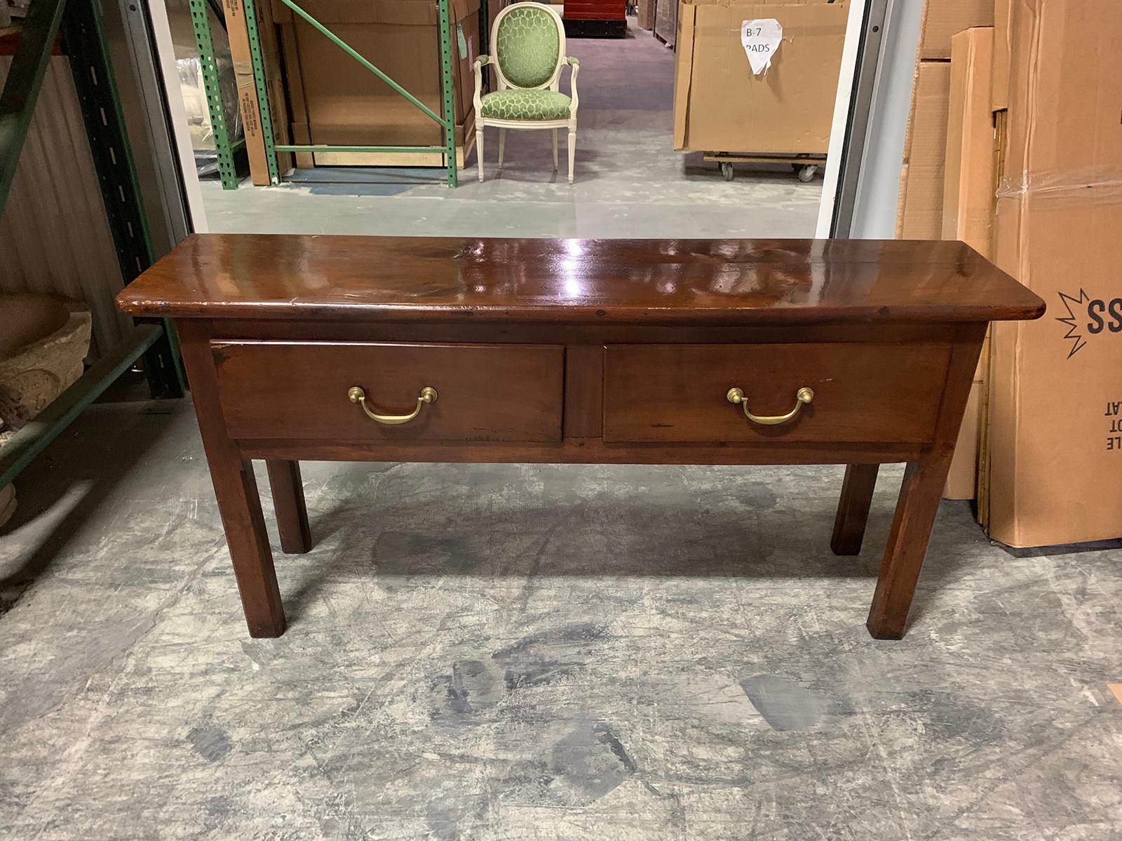 20th Century Fruitwood Two-Drawer Console or Sofa Table, Old Elements 4