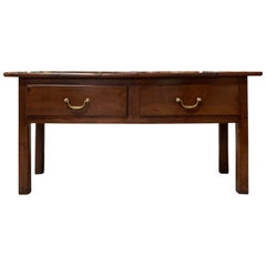 20th Century Fruitwood Two-Drawer Console or Sofa Table, Old Elements