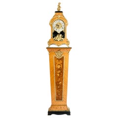 20th Century Fruitwood Veneer Case Tiffany Mantel Clock / Pedestal