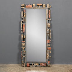 20th Century Full Length Brutalist Mirror by Syroco, c.1960