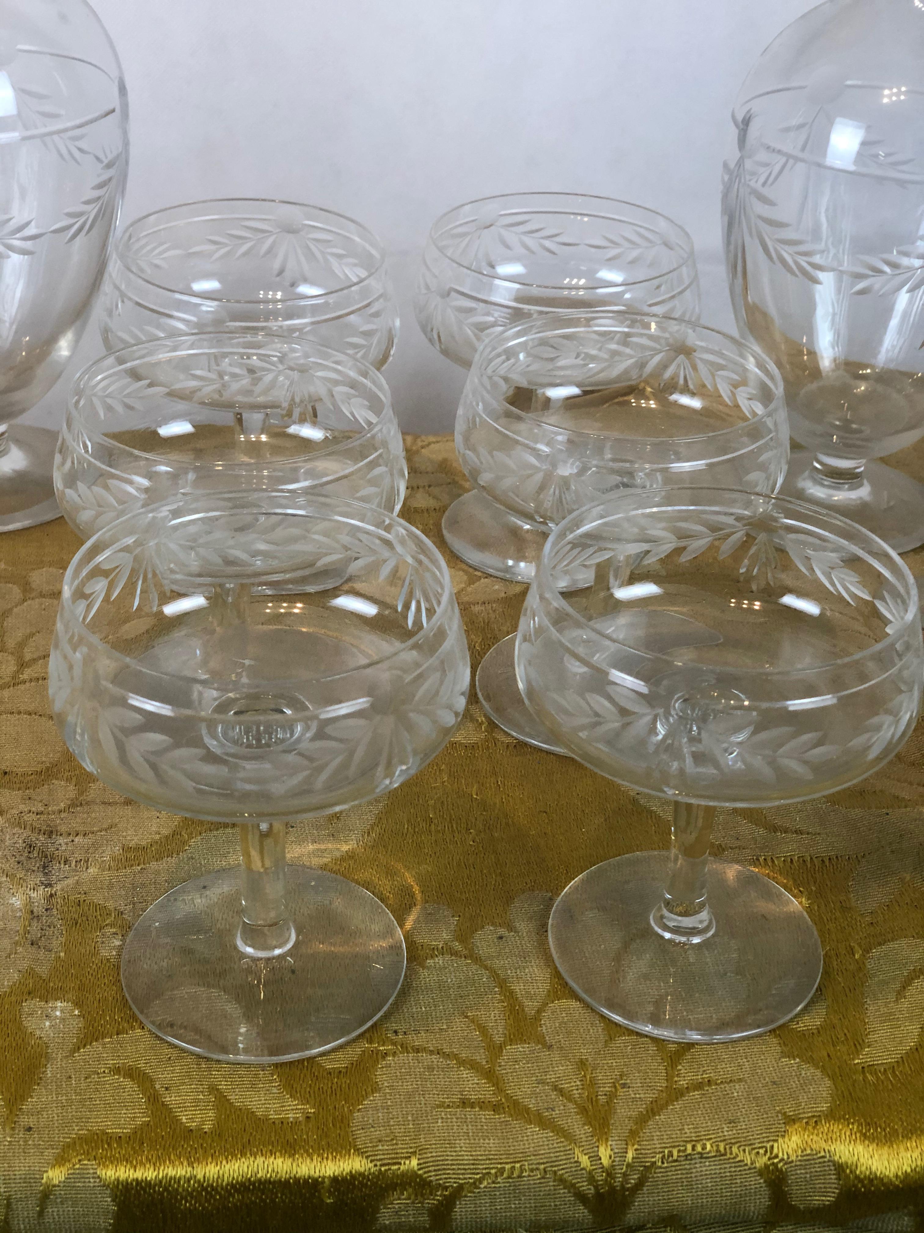 Inlay 20th Century Full Service Baccarat Crystal For Sale