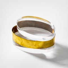 20th Century Gabriella Crespi Decorative Box in Brass and Plexiglass, '70s