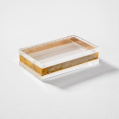 Gabriella Crespi Dekorative Schachtel aus Messing und Plexiglas aus dem 20. Jahrhundert, 70er Jahre