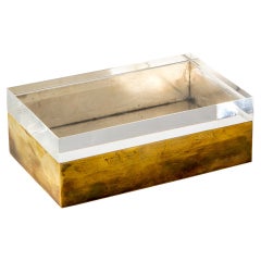 Dekorative Schachtel von Gabriella Crespi aus Messing und Plexiglas aus dem 20. Jahrhundert