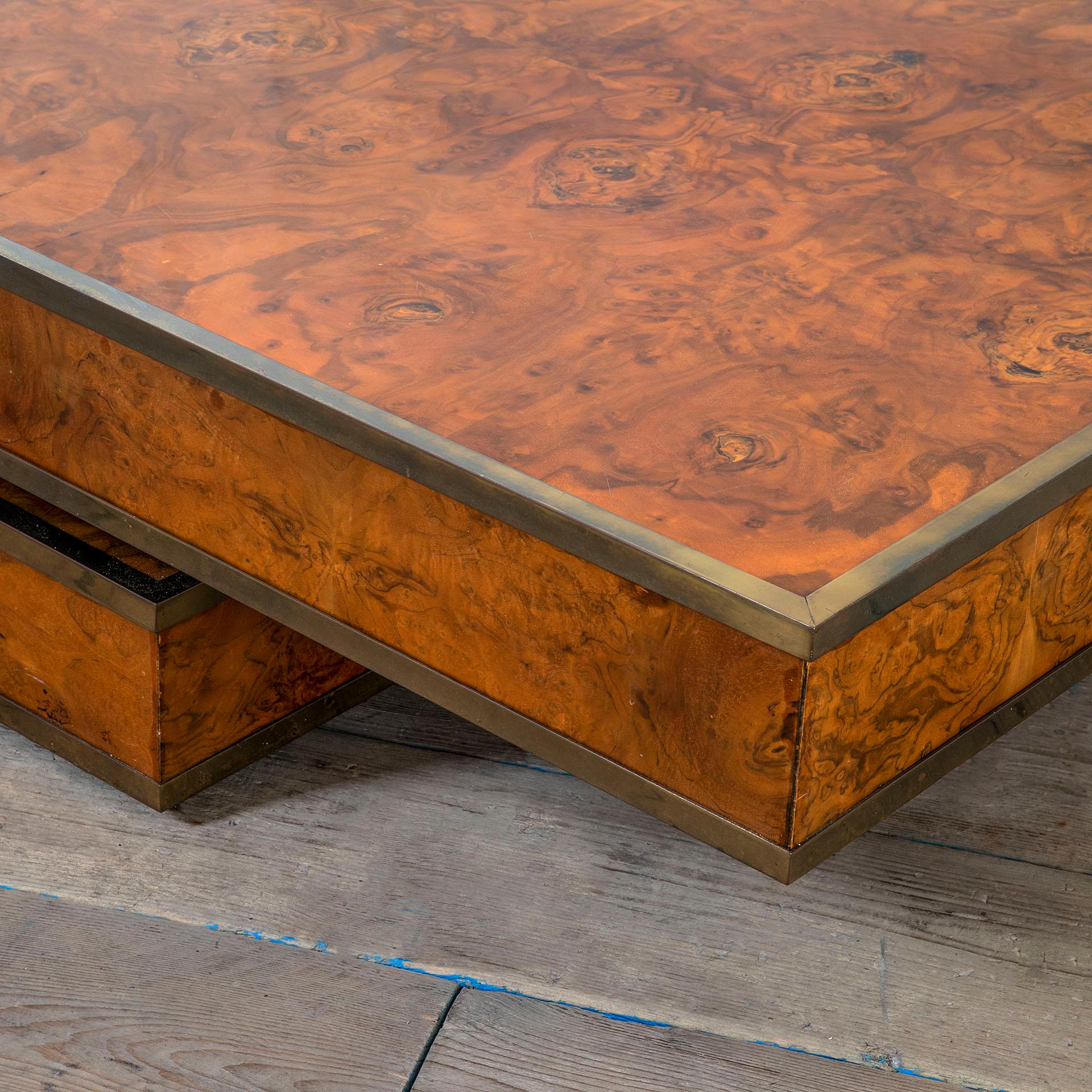 Italian 20th Century Low Table with Sliding Top in the style of Gabriella Crespi '70s