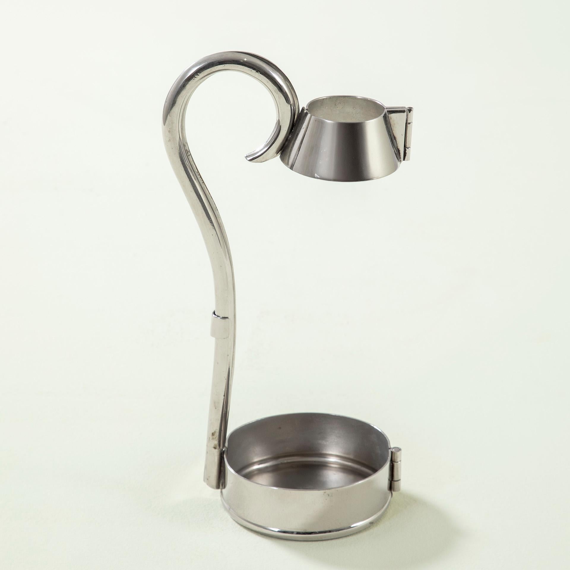 20th Century, Gabriella Crespi Metal Bottle Holder, 1970 Moderno de mediados de siglo en venta