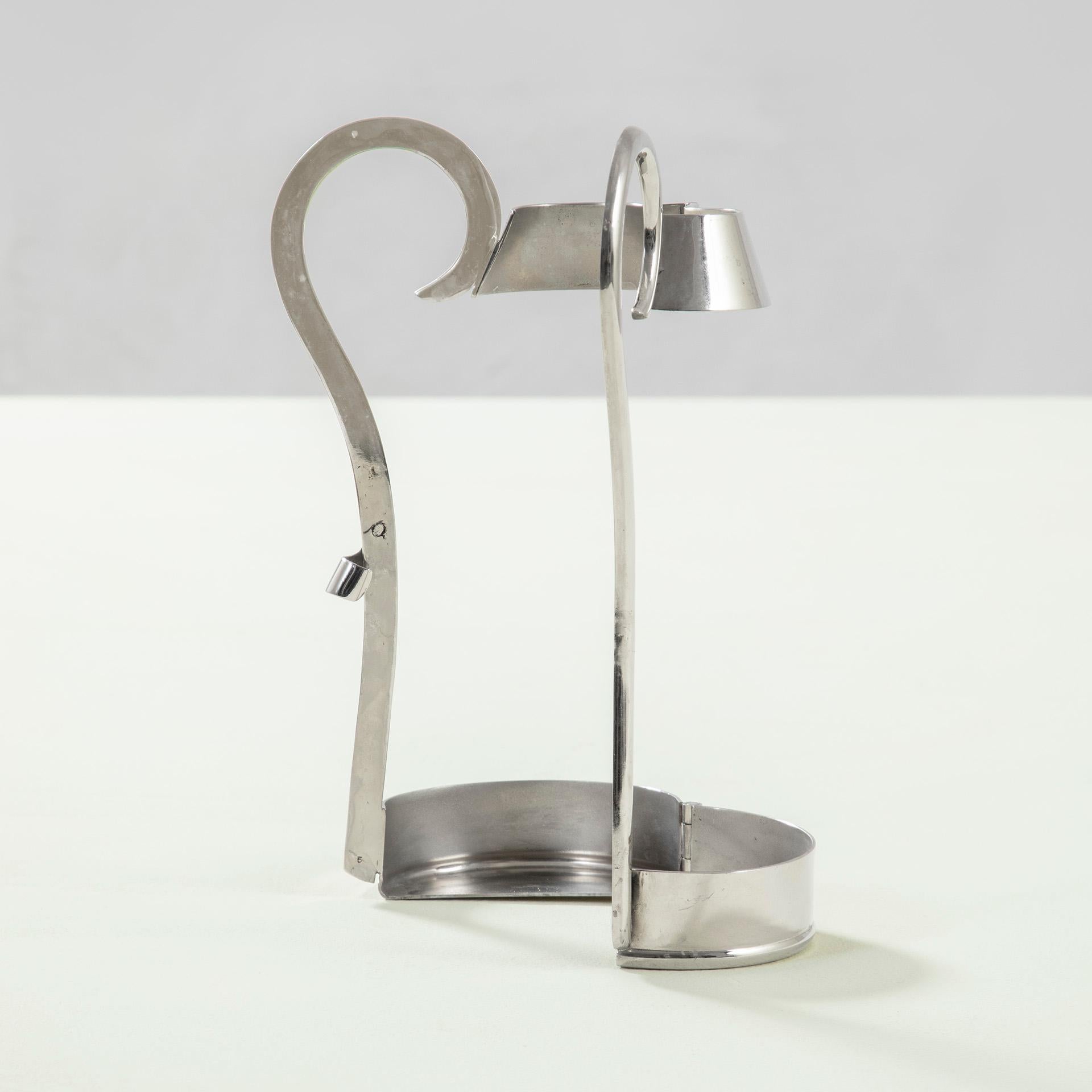 20th Century, Gabriella Crespi Metal Bottle Holder, 1970 Italian en venta