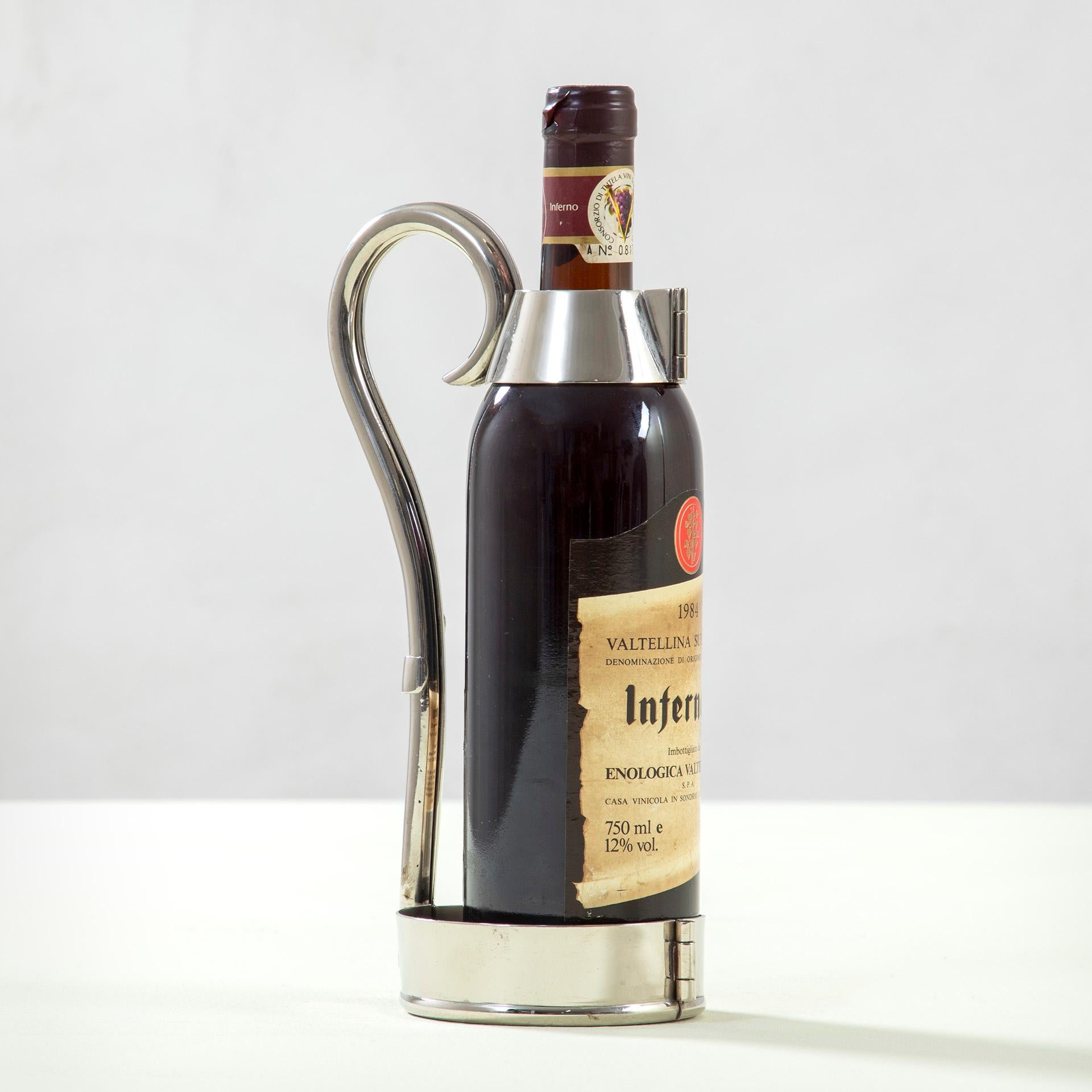 20th Century, Gabriella Crespi Metal Bottle Holder, 1970 en Bueno estado para la venta en Turin, Turin
