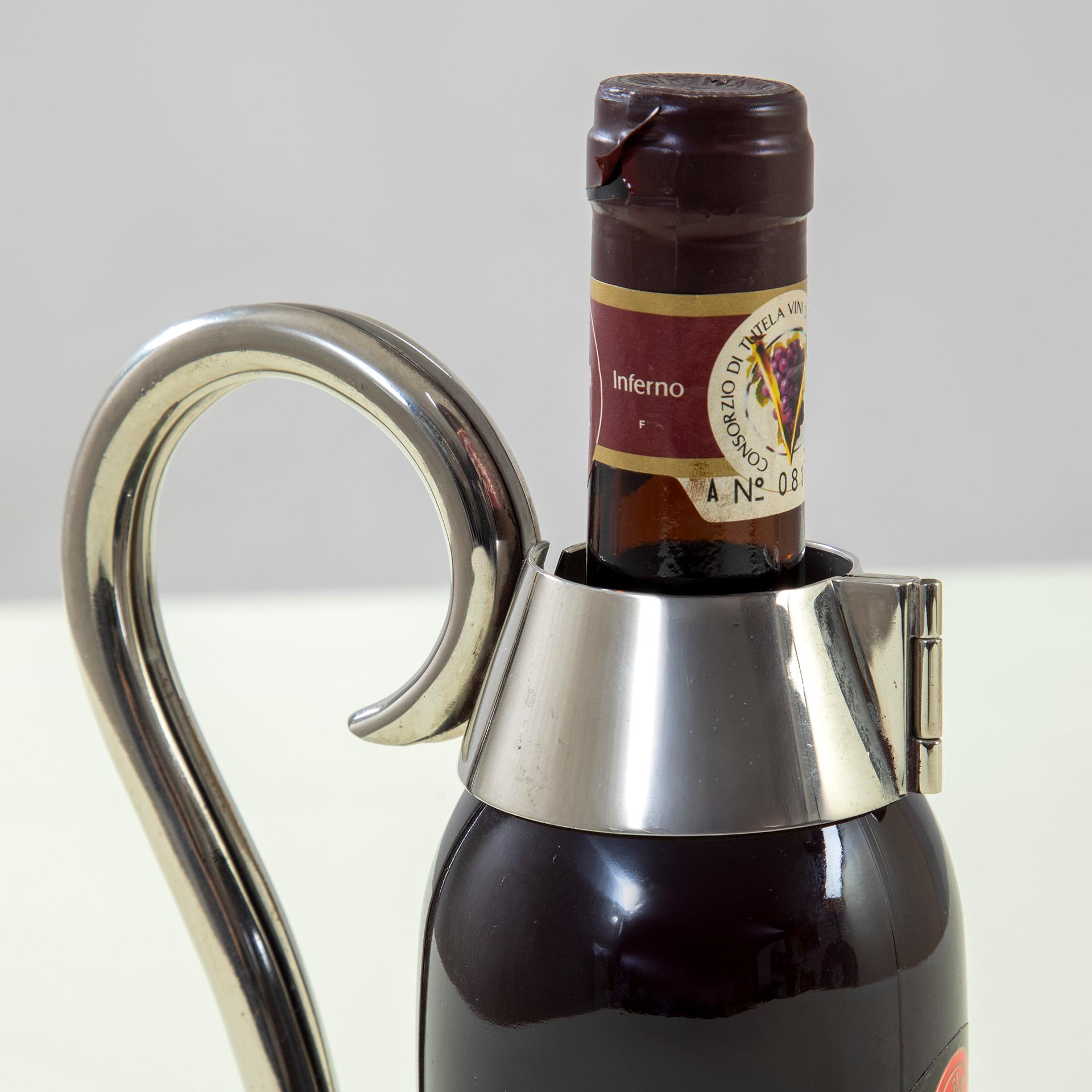 20th Century, Gabriella Crespi Metal Bottle Holder, 1970 Late 20th Century en venta