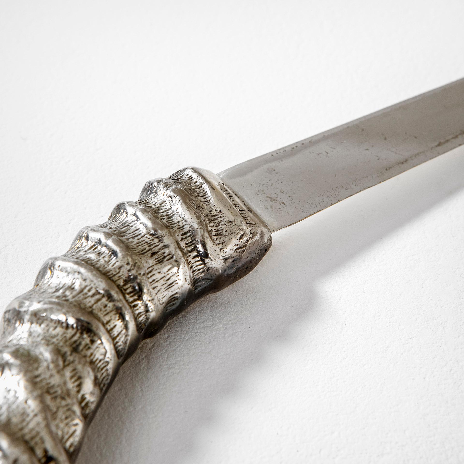 Italian 20th Century Gabriella Crespi Metal Letter Opener '70s For Sale