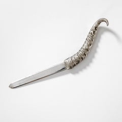 20th Century Gabriella Crespi Metal Letter Opener in Shape of Seahorse '70s
