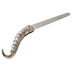 20th Century Gabriella Crespi Metal Letter Opener in Shape of Seahorse '70s
