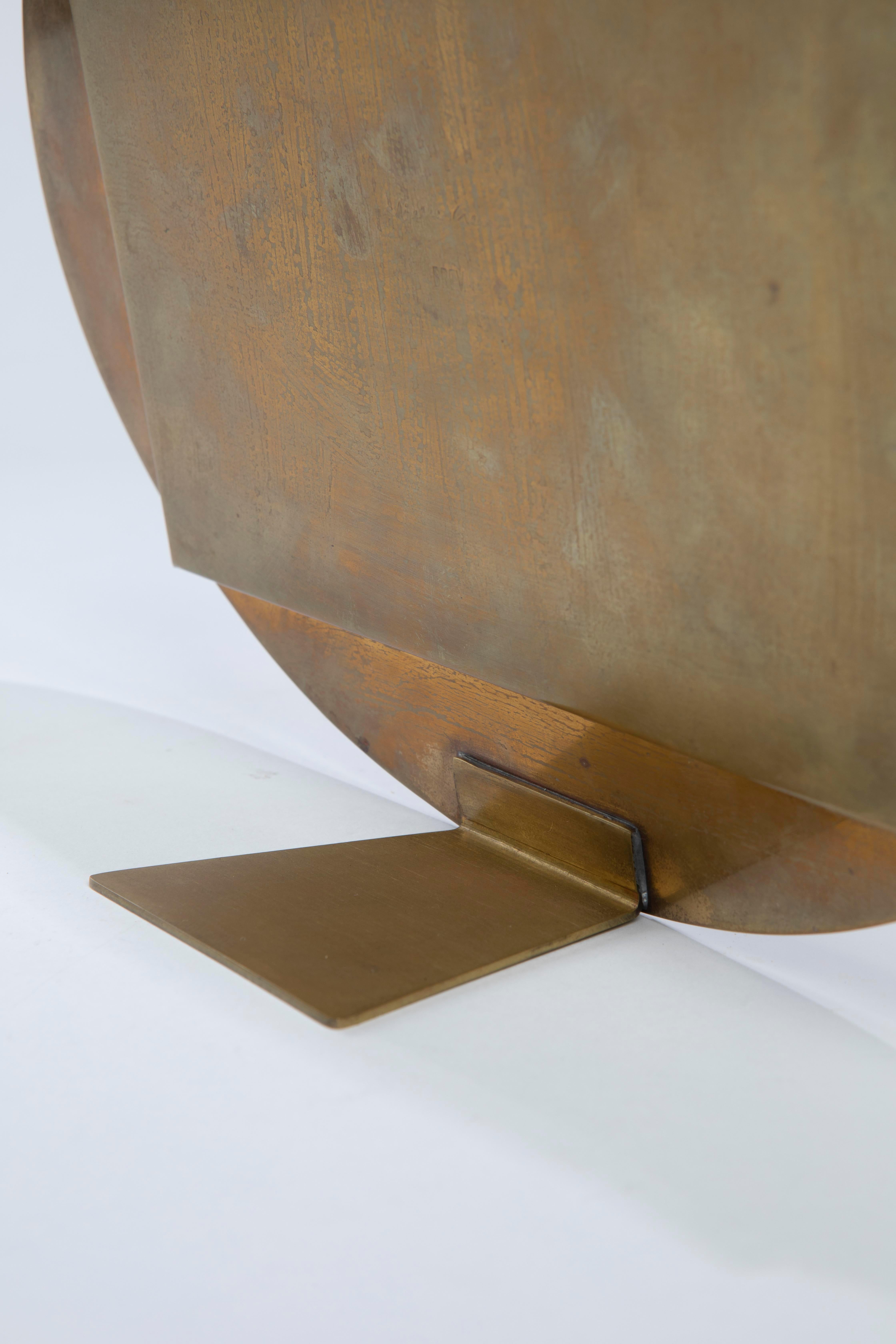 20th Century, Gabriella Crespi Round Photo Frame in Brass, 70s For Sale 7