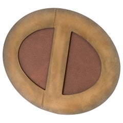 20th Century, Gabriella Crespi Round Photo Frame in Brass, 70s