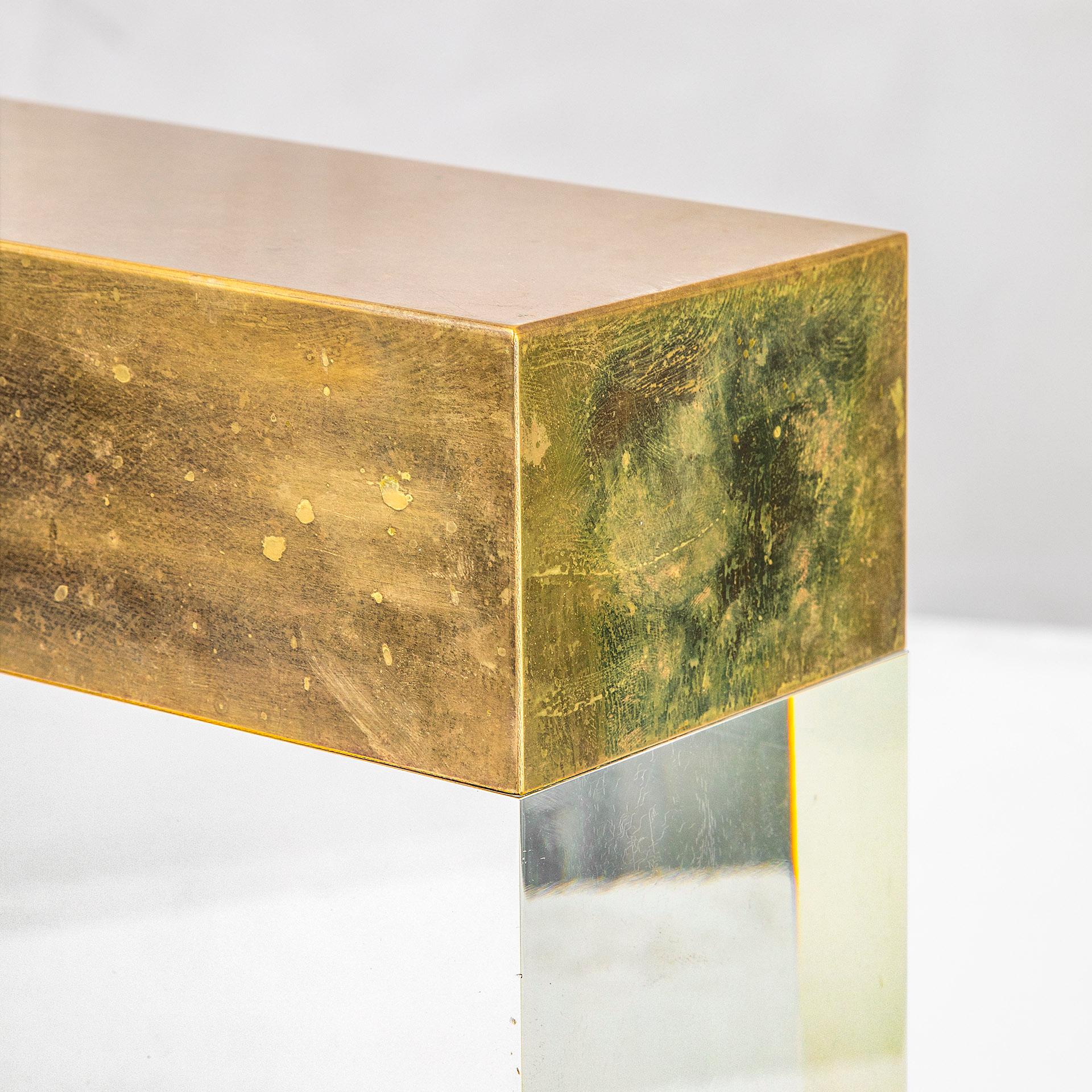 20th Century, Gabriella Crespi Table Lamp in Brass and Plexiglass, '70s For Sale 7