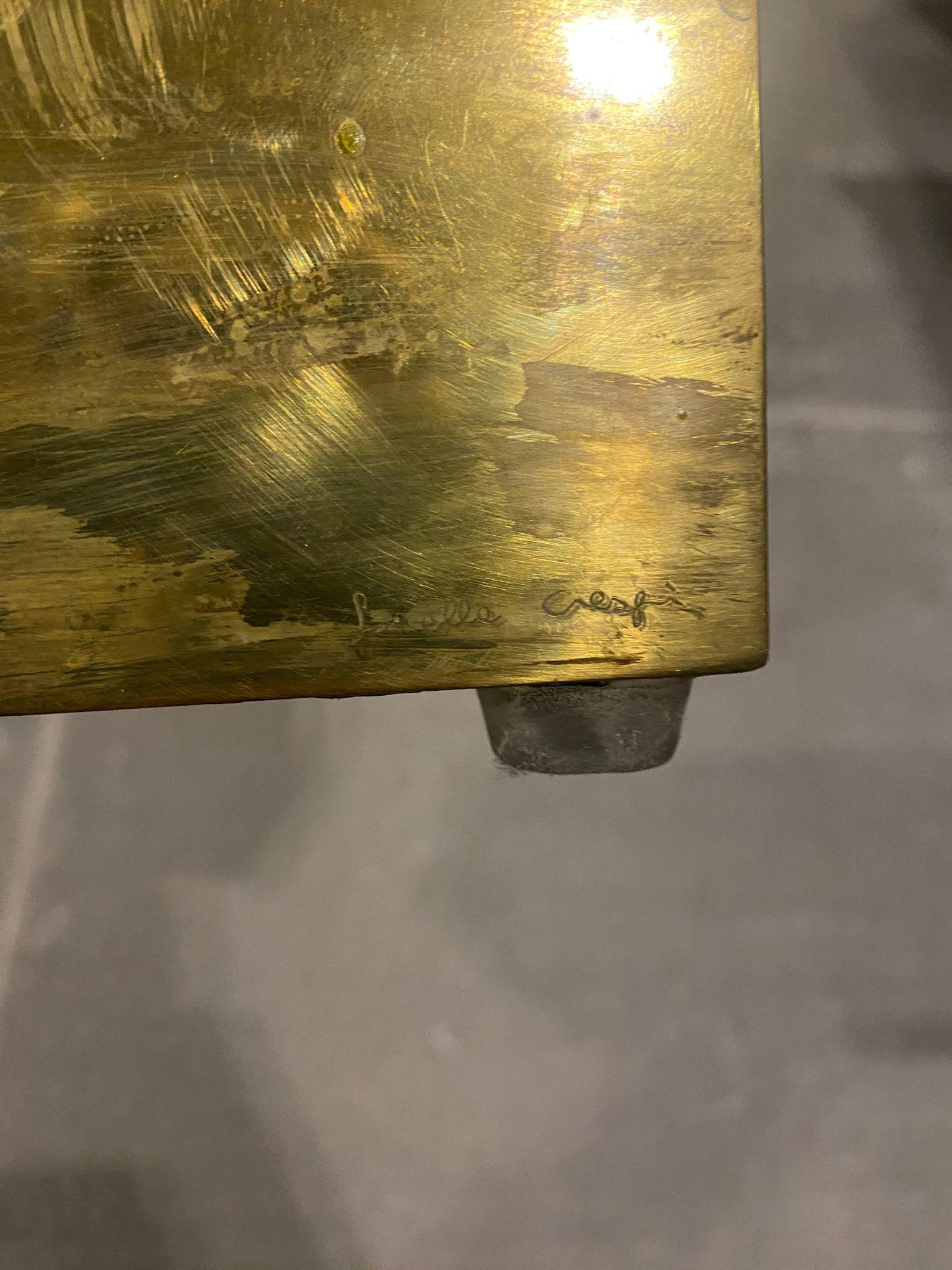 20th Century, Gabriella Crespi Table Lamp in Brass and Plexiglass, '70s For Sale 8