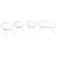 Ensemble de mobilier de jardin en métal du XXe siècle attribué à Stanislaus Karasek
