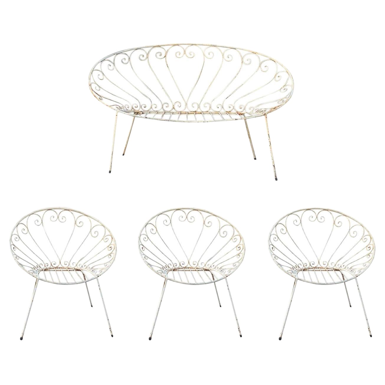 20th Century Garden Set of Metal Furniture Attributed to Stanislaus Karasek