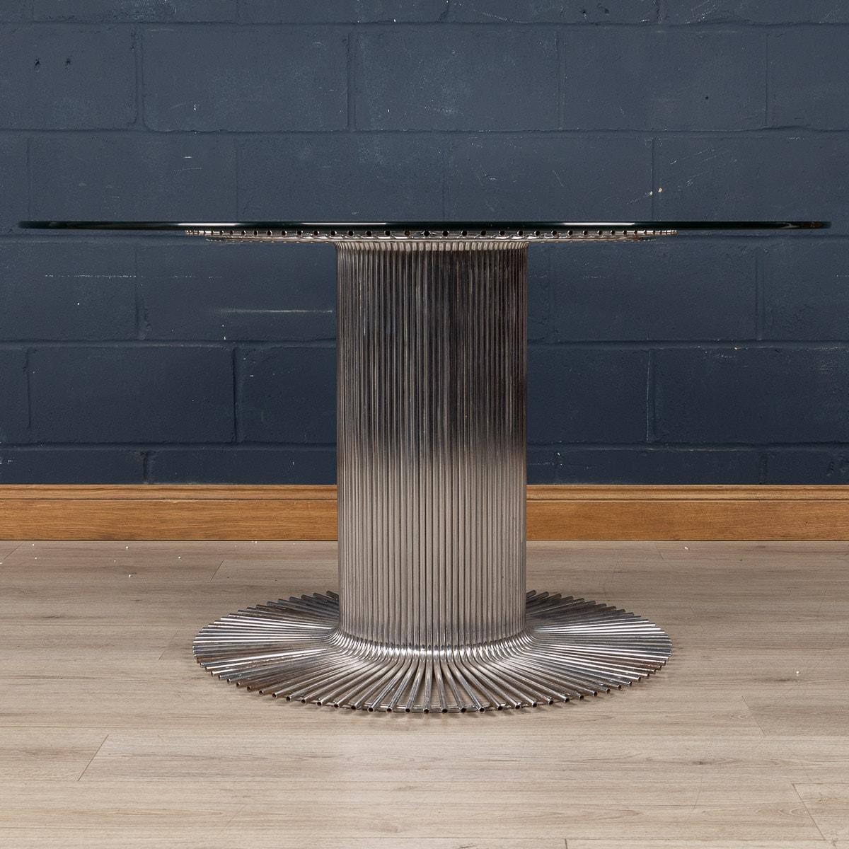 Table de salle à manger du 20ème siècle Gastone Rinaldi pour RIMA ajourée en métal et verre C.1970 Bon état - En vente à Royal Tunbridge Wells, Kent