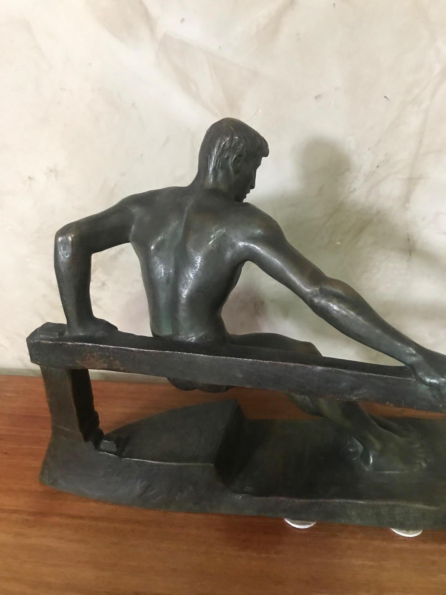 20th Century George Gori Art Deco Bronze Sculpture, 1930s 7