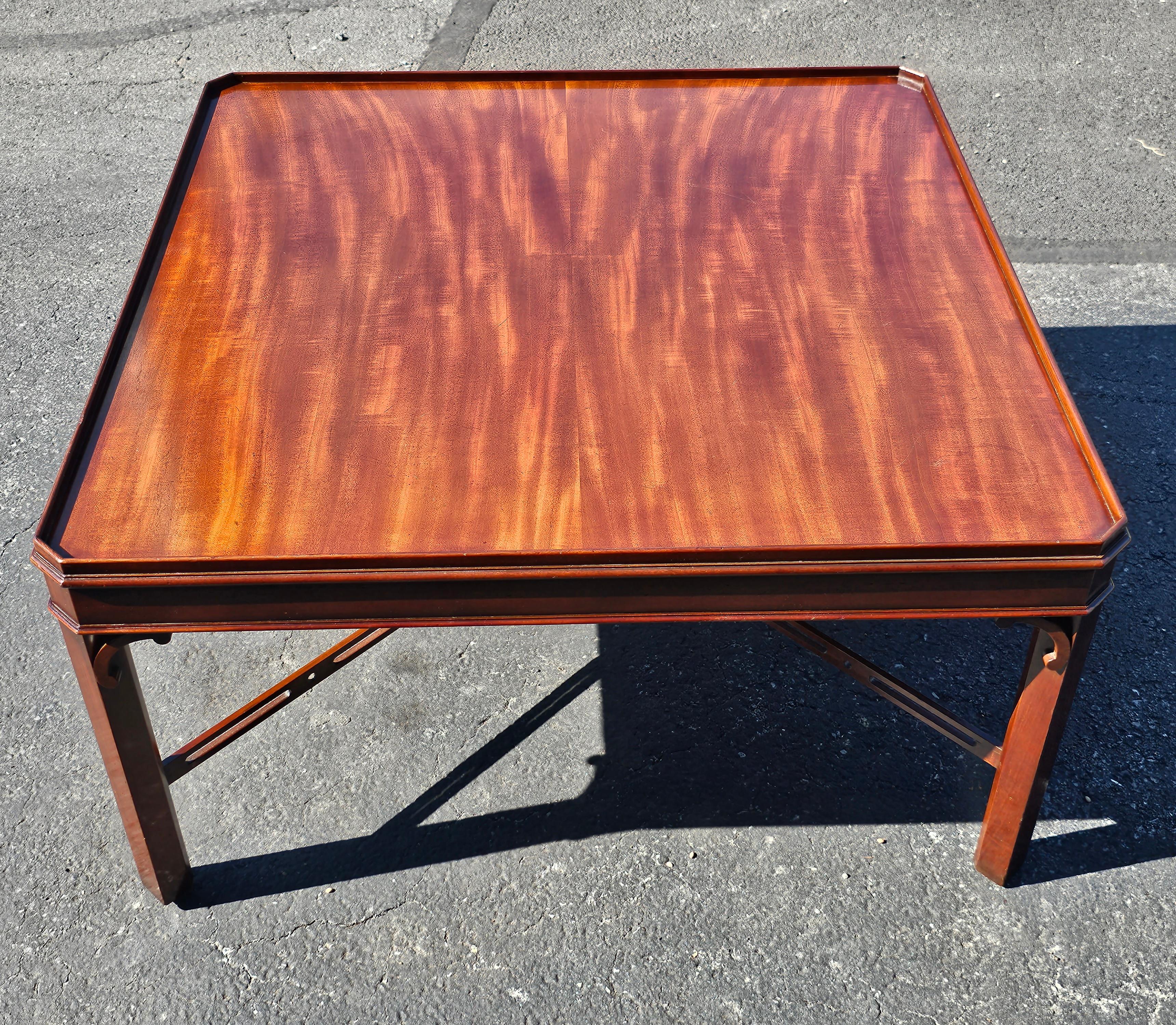 American 20th Century George III Style Mahogany Square Coffee Table For Sale