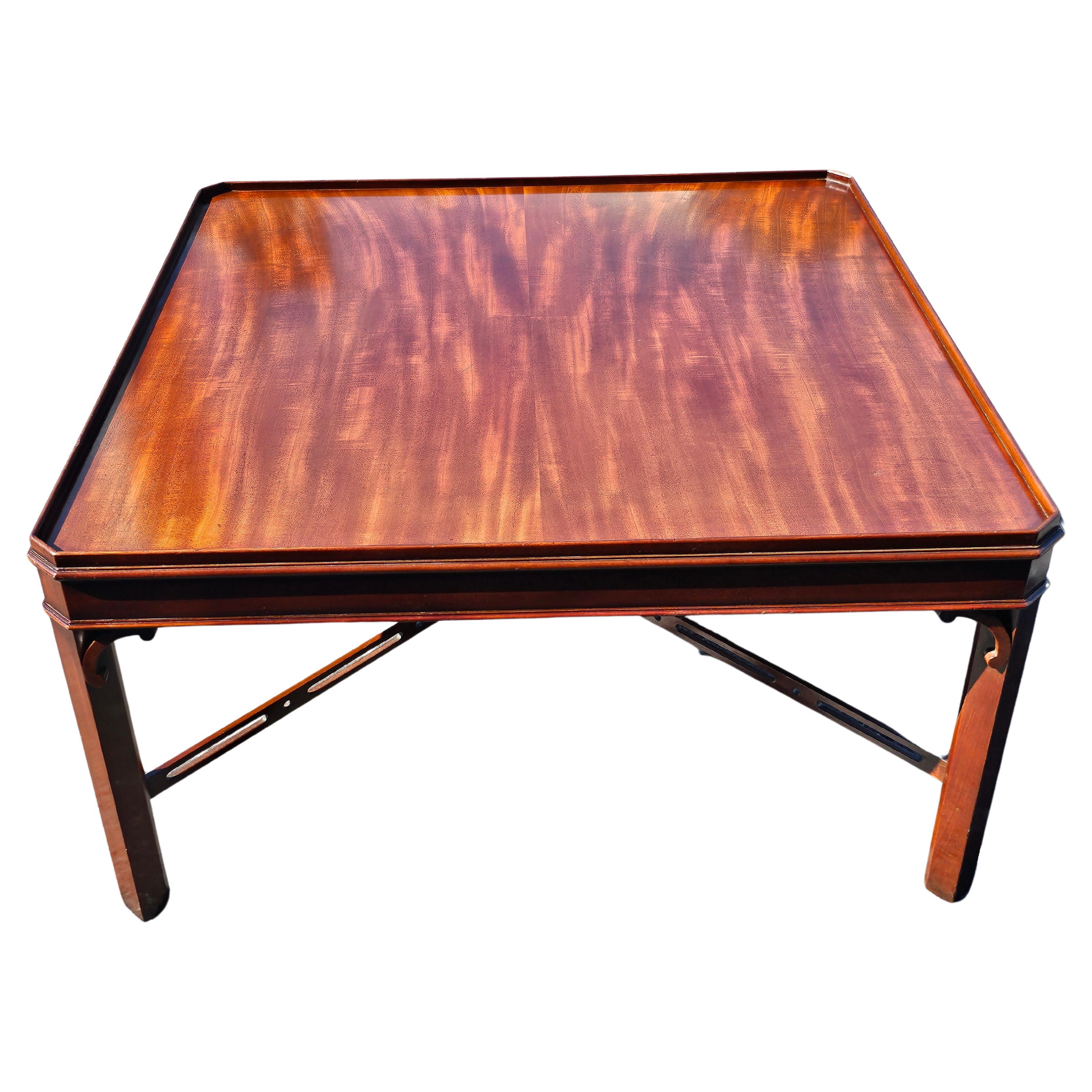 20th Century George III Style Mahogany Square Coffee Table For Sale