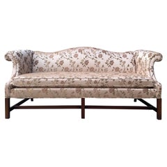 Vintage 20th Century George III Style Upholstered Humpback Sofa