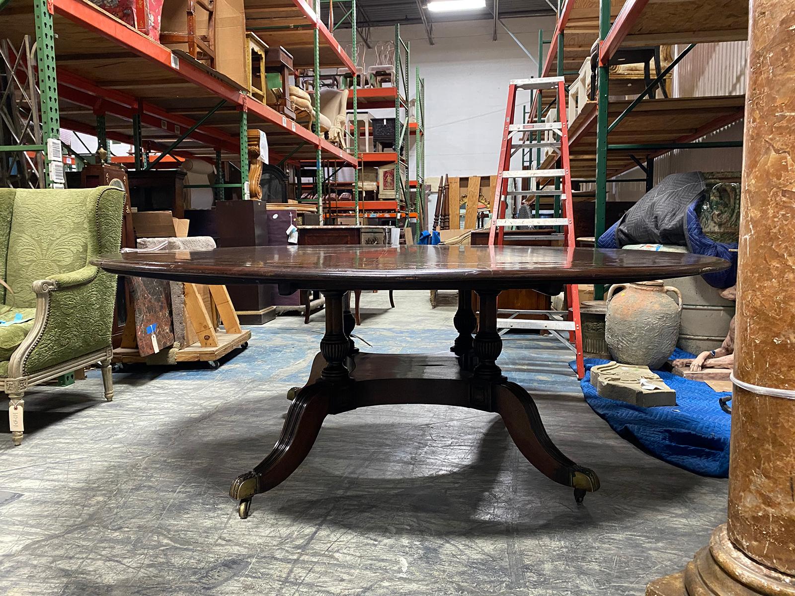 20th Century George IV Style Beechwood & Oak Dining Table In Good Condition In Atlanta, GA