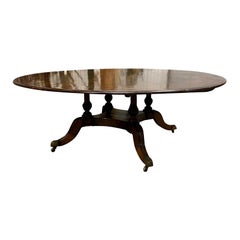 20th Century George IV Style Beechwood & Oak Dining Table
