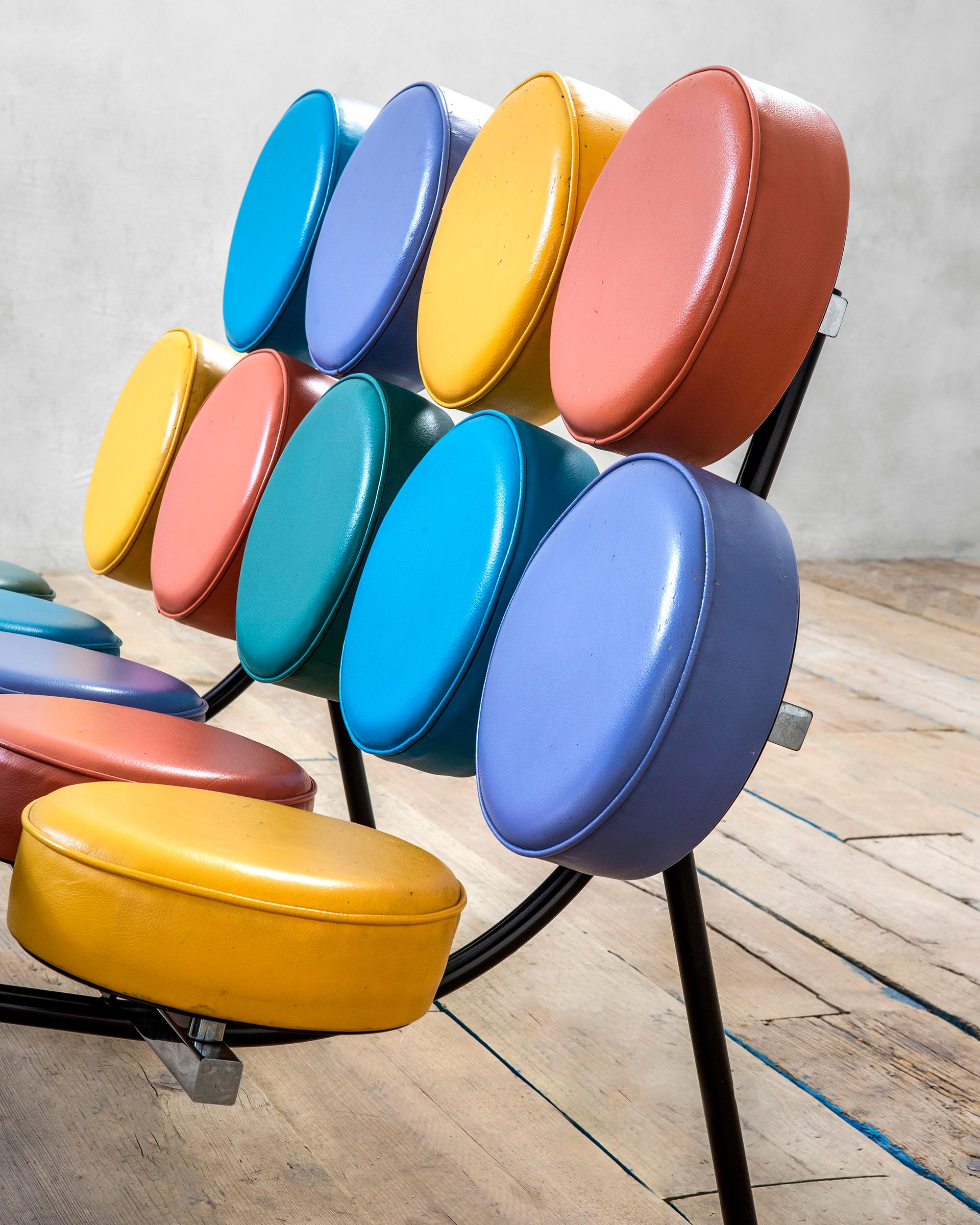 George Nelson Vitra-Sofa mod Marshmallow aus Metall und Kunstleder, 20. Jahrhundert (Italienisch)