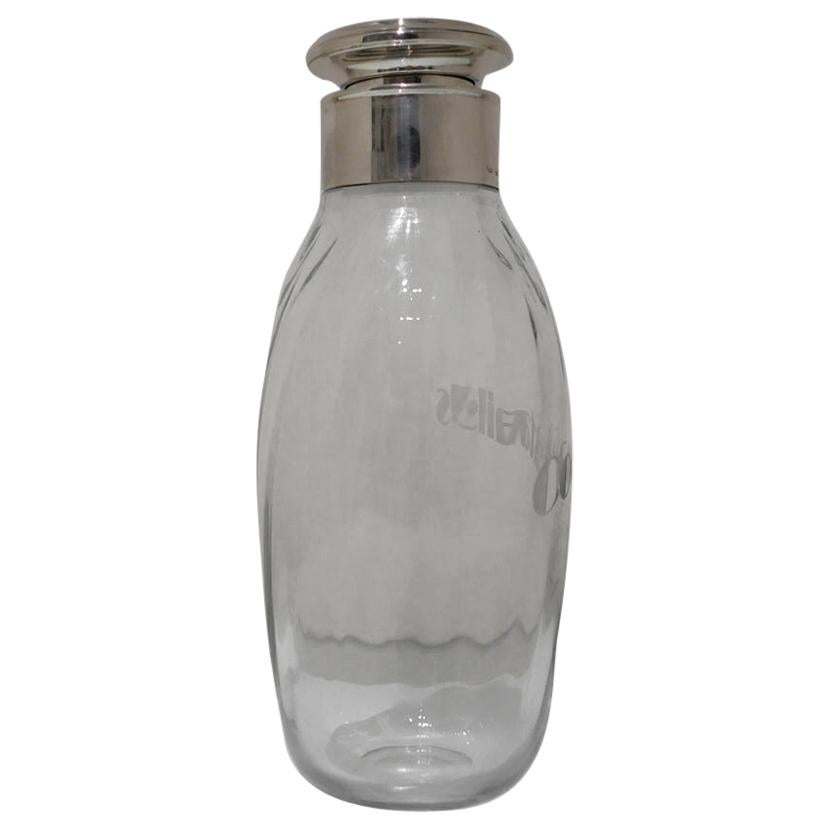 20th Century George V Sterling Silver and Glass Cocktail Shaker Birmingham 1927 For Sale