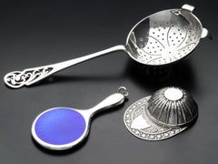 20th Century George VI Sterling Silver Tea Strainer