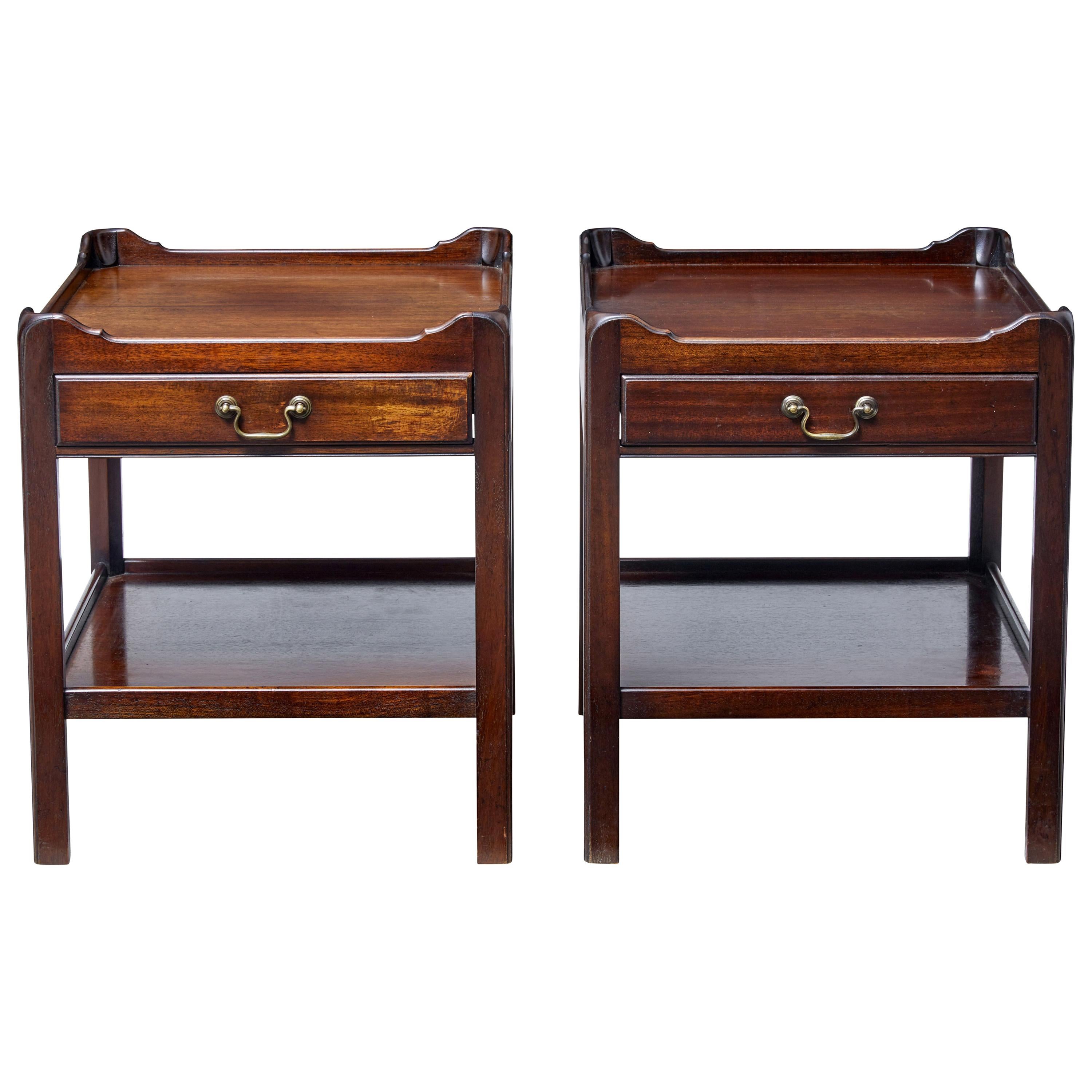 20th Century Georgian Design Mahogany Bedside Tables