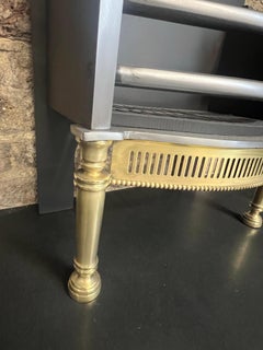 20th Century Georgian Style Iron & Brass Fireplace Basket Grate