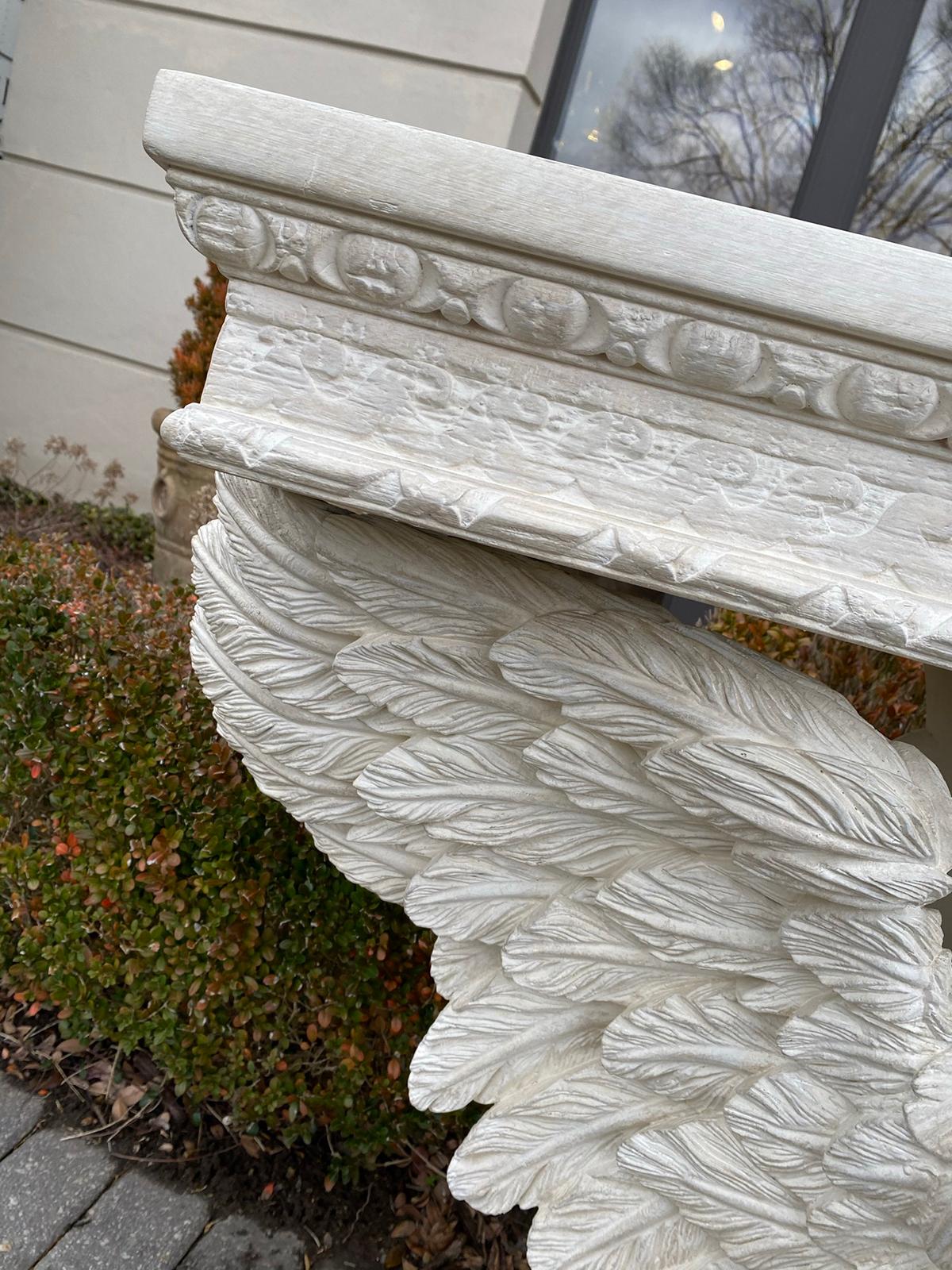 20th Century Georgian Style Pine Carved Eagle Console with Custom Painted Finish 1