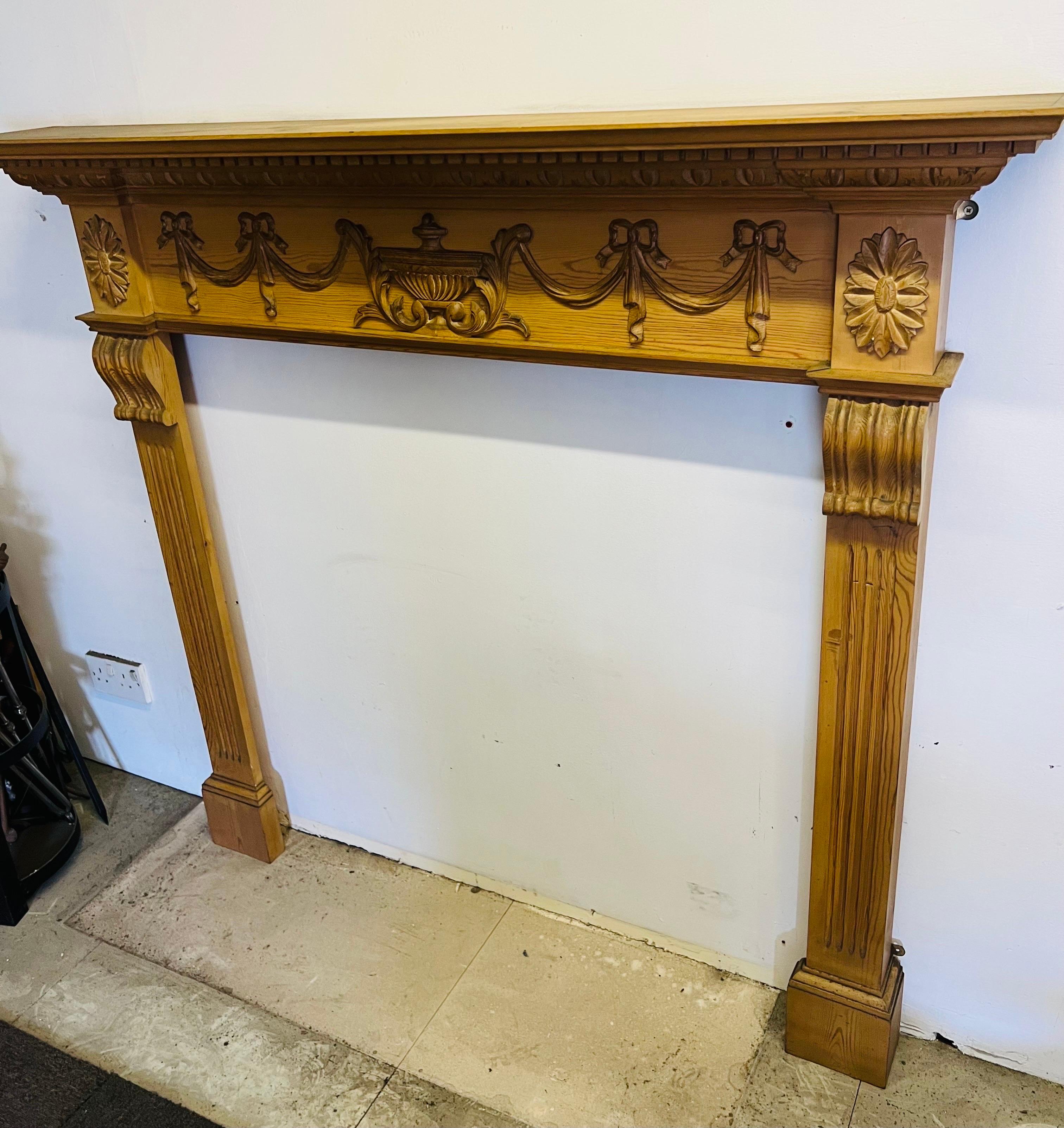 20th Century Georgian Style Timber Fireplace Mantlepiece For Sale 11