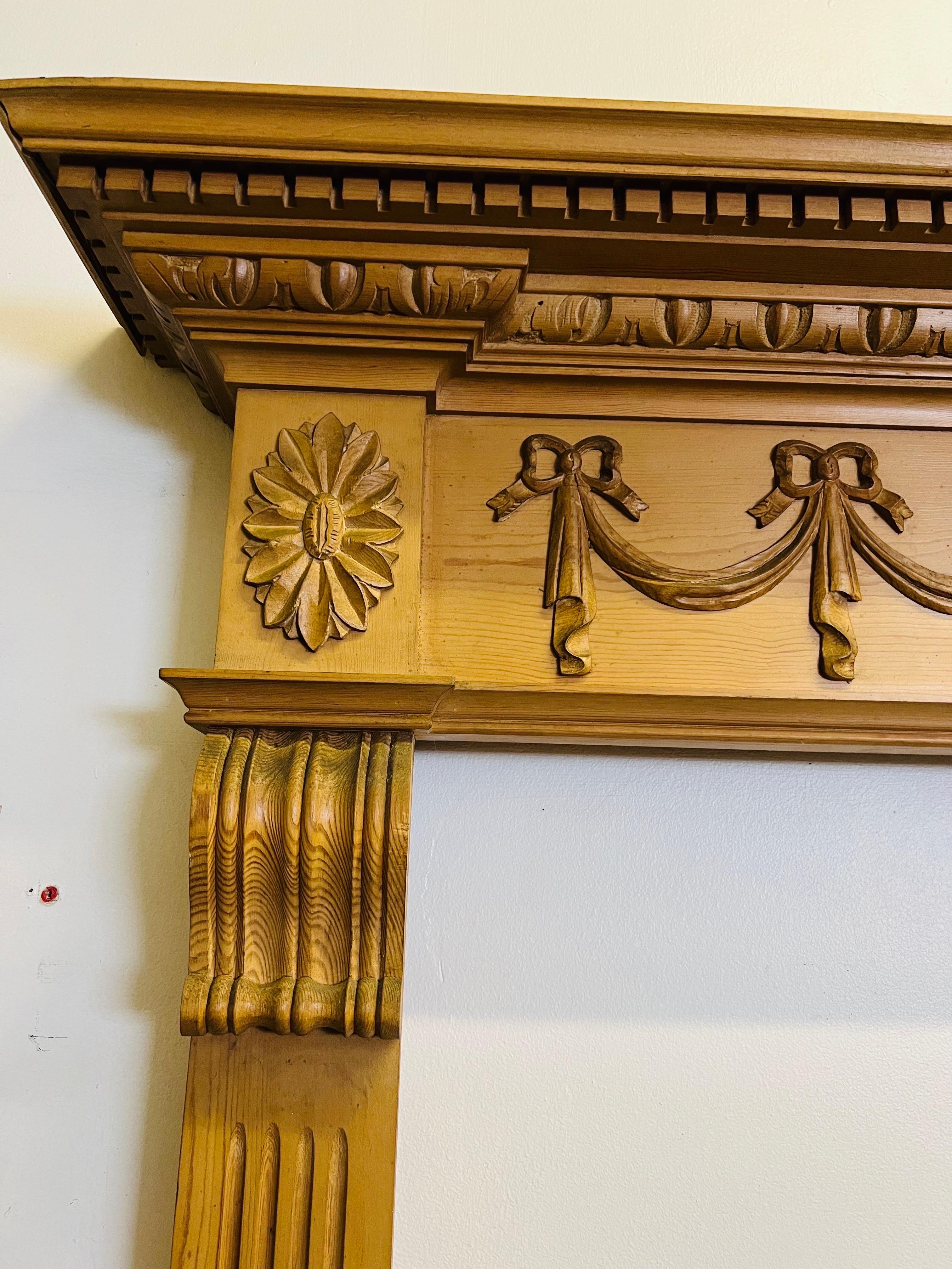 20th Century Georgian Style Timber Fireplace Mantlepiece For Sale 12