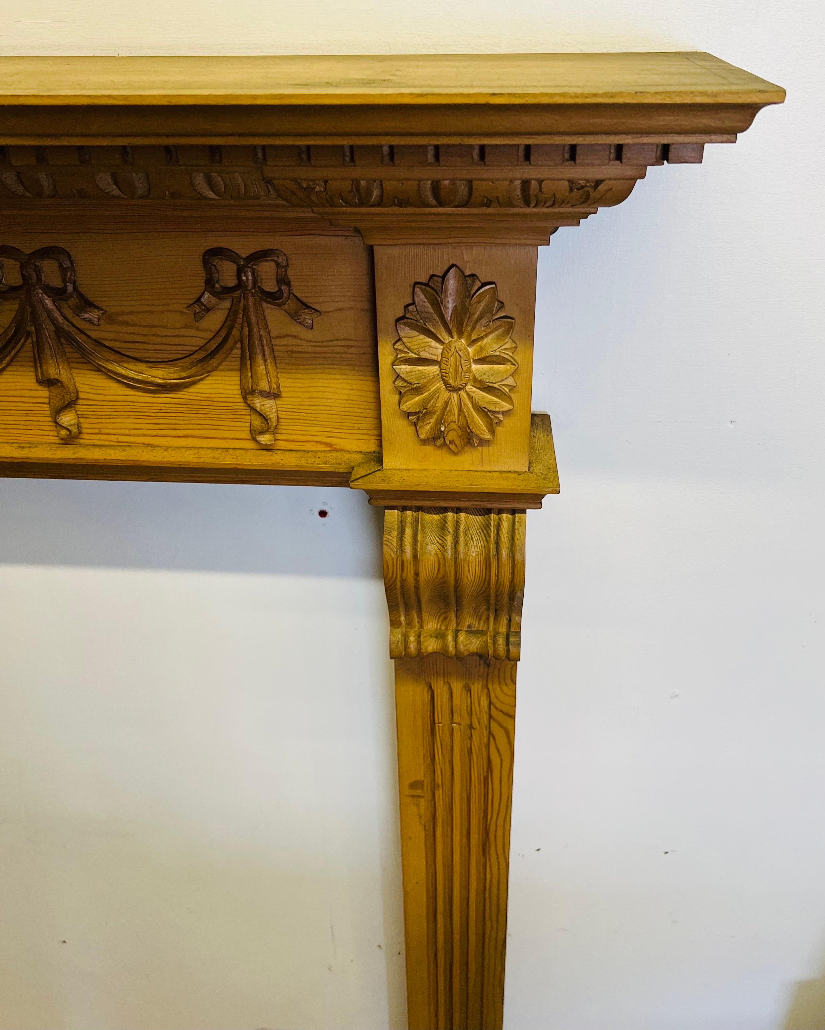 20th Century Georgian Style Timber Fireplace Mantlepiece For Sale at