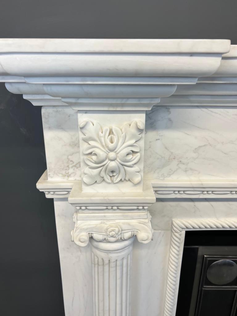 20th Century Georgian Style White Marble Fireplace Suite For Sale 4