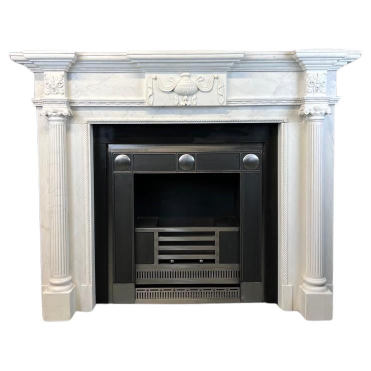 20th Century Georgian Style White Marble Fireplace Suite For Sale