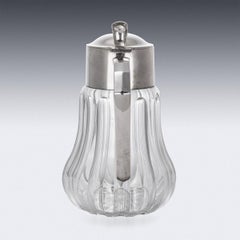 20th Century German Art Deco Solid Silver & Cut Glass Lemonade Jug, c.1920