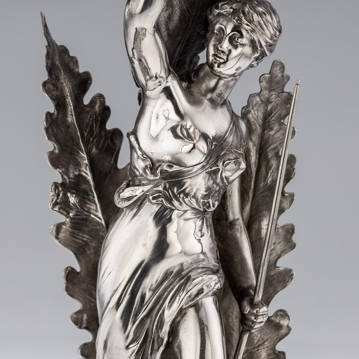 20th Century German Art Nouveau Solid Silver Candelabra, Eugen Marcus, c.1900 11