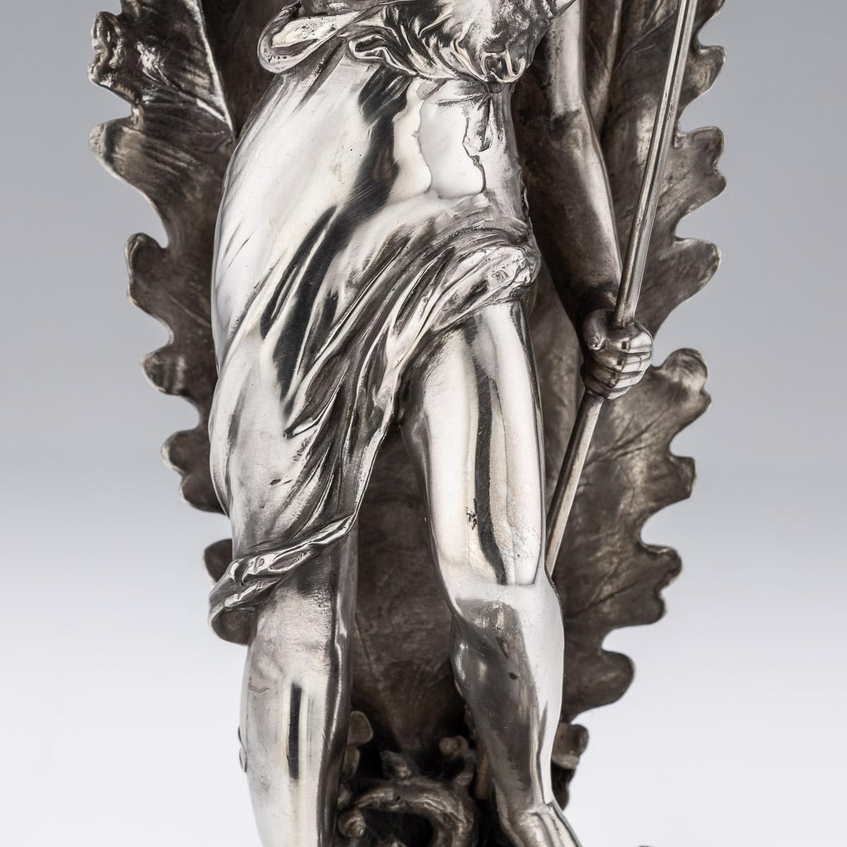 Candlabre en argent massif Art nouveau allemand du XXe sicle, Eugen Marcus, vers 1900 9