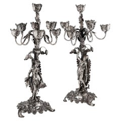 Deutscher Jugendstil-Kandelaber aus massivem Silber des 20. Jahrhunderts, Eugen Marcus, um 1900