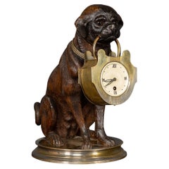 Vintage 20th Century German Black Forest Dog Clock Holder, circa 1900