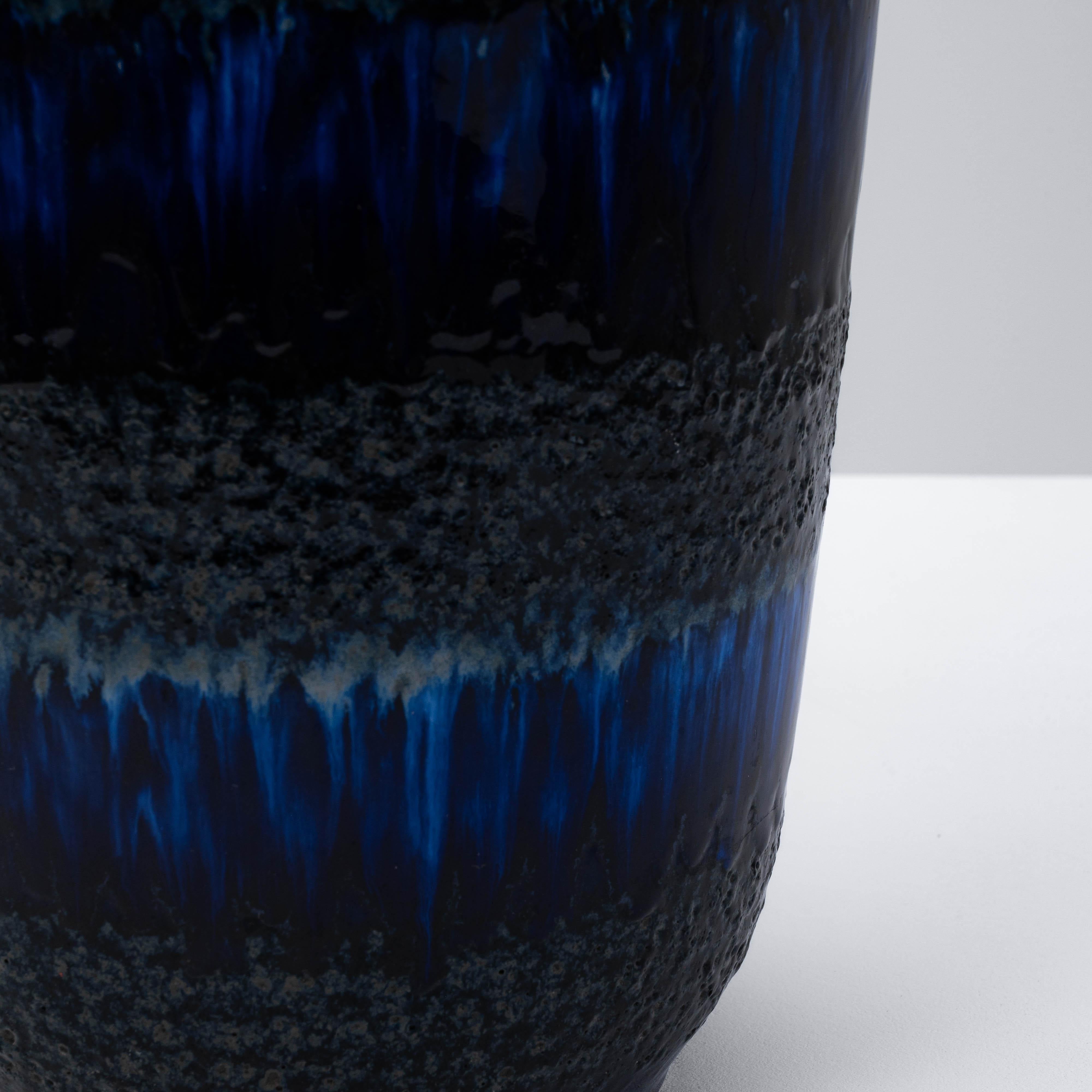 20th Century German Blue And Black Lava Ceramic Table Lamp For Sale 10