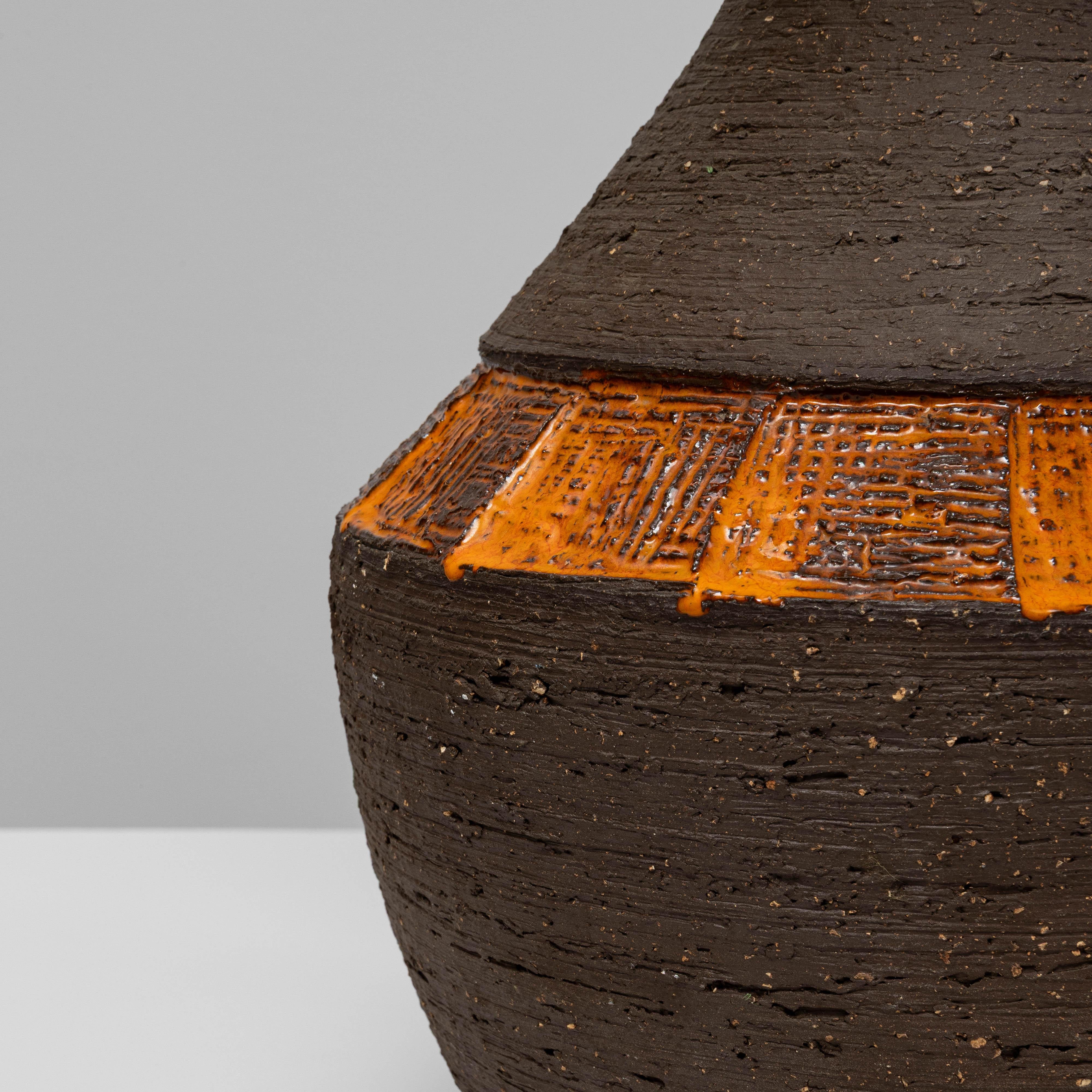 Lampe de table allemande du 20e siècle en céramique marron et orange en vente 6