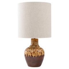 20th Century German Brown Lava Ceramic Table Lamp
